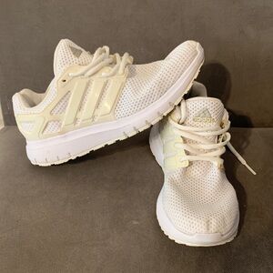 Adidas Cream and White Athletic Sneakers